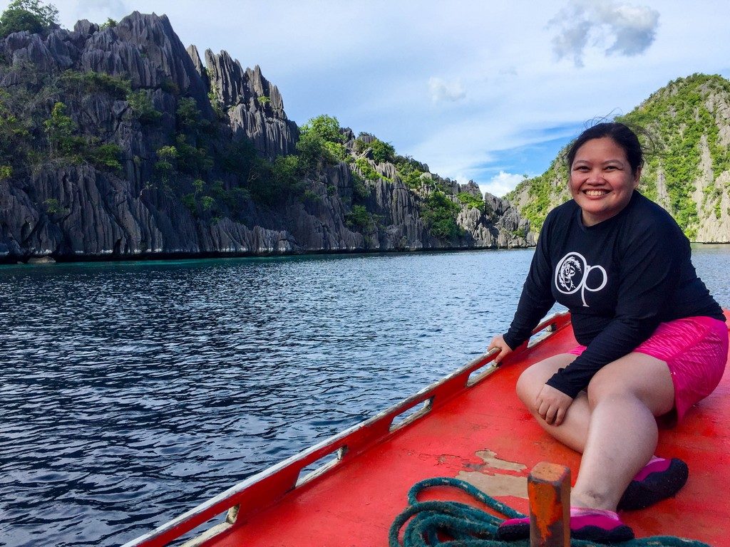 Part of Coron Island Tour is having the chance to take a closer look at rock formations