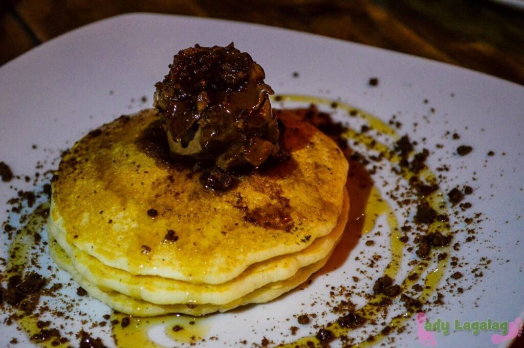 Your chocnut comes a surprise as a topping in pancake here in Kapitolyo Freestyle Breakfast.