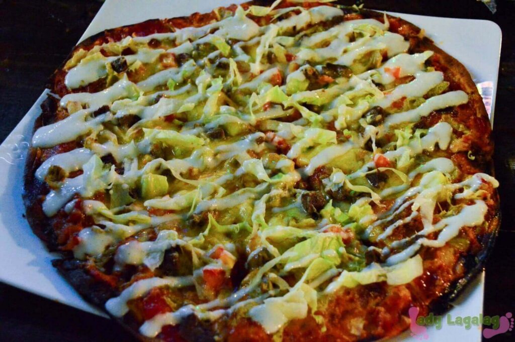 A Shawarma Pizza that can be found in one of the restaurants in BGC