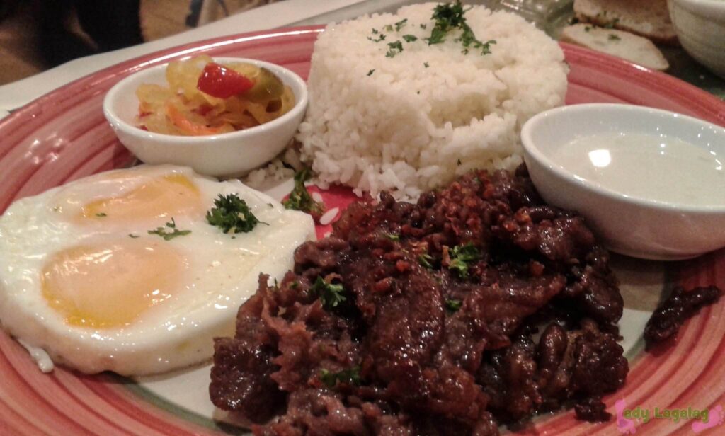A garlic beef tapa served at a restaurant in TriNoma