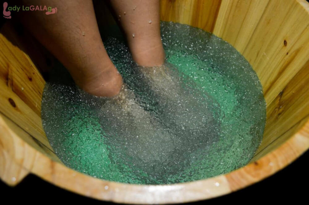 after soaking in and sit for a few minutes, this is what happens at your foot spa experience at this spa in Manila