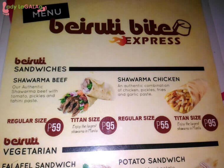 Beiruti Bite Express sandwich
