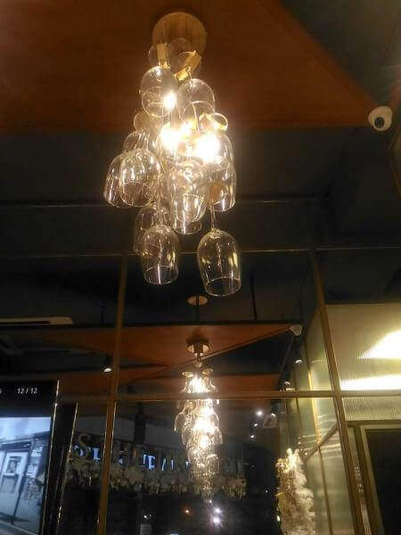 chandeliers at this restaurant in Valero