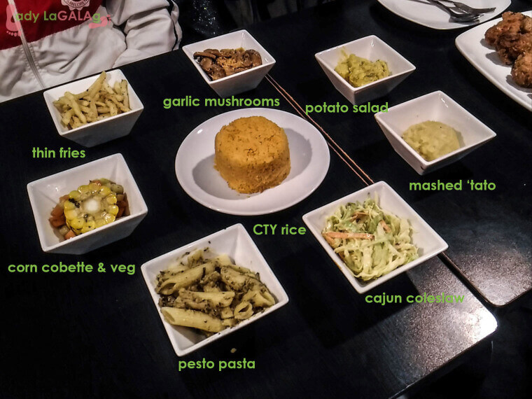 A lot of side dishes at this restaurant in Maginhawa
