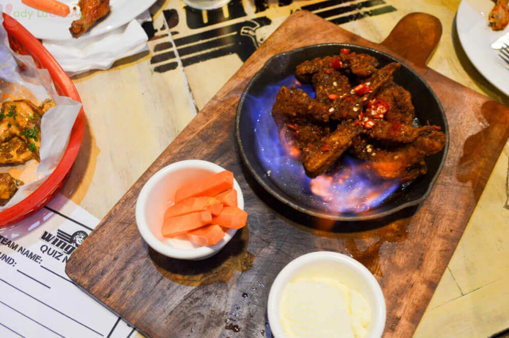 Hell Fire Chicken Wings at a restaurant in Makati
