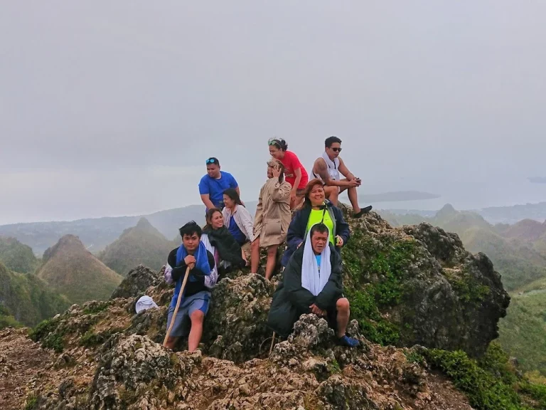 groupie picture at Osmena Peak with weird clothes worn